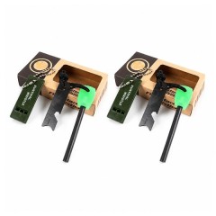 Set doua kituri supravietuire Amnar pentru camping si Fluier DEPOX®, otel inoxidabil, 11 cm