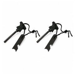Set doua amnare pentru camping DEPOX®, Best Survival, otel inoxidabil, 11.5 cm, negru
