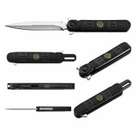 Cutit pliabil de vânătoare DEPOX®, mâner aluminiu, negru, 24.5 cm