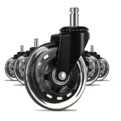 Set de 5 roti de silicon profesional DEPOX®, diametru tija 10 mm pentru scaun de gaming/birou, 2,5 i Set de 5 roti de silicon profesional DEPOX®, diametru tija 10 mm pentru scaun de gaming/birou, 2,5 i