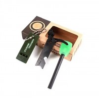Set trei kituri supravietuire Amnar pentru camping si Fluier DEPOX®, otel inoxidabil, 11 cm