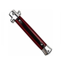 Set doua cutite cu lamă tip stiletto automate DEPOX®, mâner rosu/alb, 27 cm, cu husă inclusa
