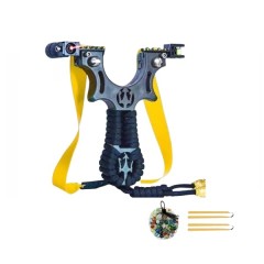 Set praștie de precizie din rasina cu laser si 50 bile metalice 14 mm DEPOX®, 2 elastice de rezervă, Set praștie de precizie din rasina cu laser si 50 bile metalice 14 mm DEPOX®, 2 elastice de rezervă,