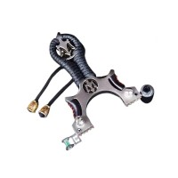Set praștie de precizie multifuncțională cu laser si 50 bile metalice 14 mm, DEPOX®, metal cu vizor