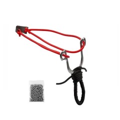 Set prastie metalica si 100 bile metalice 12 mm DEPOX®, snur, negru, 15 cm
