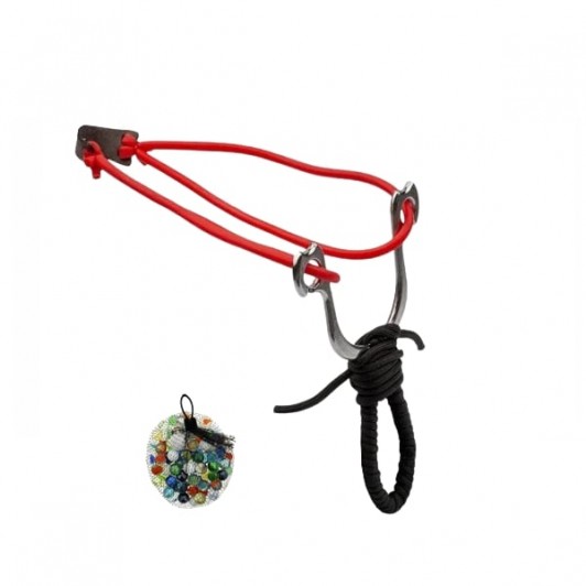 Set prastie metalica si 50 bile sticla 14 mm DEPOX®, snur, negru, 15 cm