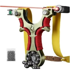 Set prastie cu laser si boloboc si 100 bile metalice 9 mm DEPOX®, 12 cm, Metal Set prastie cu laser si boloboc si 100 bile metalice 9 mm DEPOX®, 12 cm, Metal