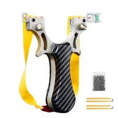Set praștie profesională din aluminiu si 100 bile metalice 7 mm, DEPOX®, mâner ergonomic imitatie ca Set praștie profesională din aluminiu si 100 bile metalice 7 mm, DEPOX®, mâner ergonomic imitatie ca