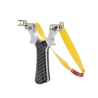 Set praștie profesională din aluminiu si 100 bile metalice 7 mm, DEPOX®, mâner ergonomic imitatie ca
