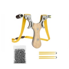 Set prastie cu laser si 100 bile metalice 10 mm DEPOX®, metalica, 11.5 cm, cu boloboc, maner lemn, b