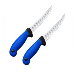 Set doua cuțite pentru filetat DEPOX®, lamă curbată din oțel inoxidabil cu alveole, mâner ergonomic,