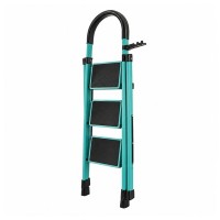 Scara pliabila metalica 3 trepte, DEPOX®, antiderapanta, compacta, albastru, 103 cm