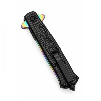 Cutit pliabil de vânătoare DEPOX®, mâner aluminiu, rainbow rosu, 23 cm