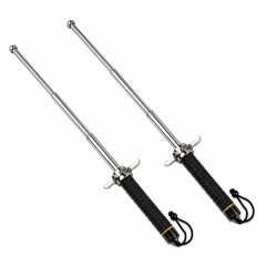 Set doua bastoane telescopice DEPOX®, spărgător de geamuri, mâner antiderapant,husa inclsa, 24-67 cm
