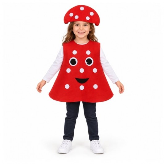 Costum leguma Ciuperca, DEPOX®, rosu, marime universala