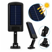 Set de 2 lămpi solare stradale LED DEPOX®, cu senzori de mișcare și lumină, telecomenzi, IP65, negru