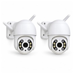 Set doua camere de supraveghere exterior DEPOX®, Wi-Fi, 360°, vedere nocturnă