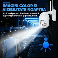 Set doua camere de supraveghere exterior DEPOX®, Wi-Fi, 360°, vedere nocturnă