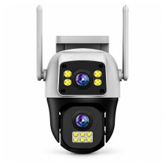 Cameră de supraveghere exterior DEPOX®, 8 MP, 4G SIM / Wi-Fi, două obiective, 355°, vedere nocturnă 