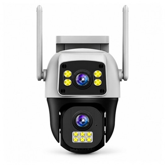 Cameră de supraveghere exterior DEPOX®, 8 MP, 4G SIM / Wi-Fi, două obiective, 355°, vedere nocturnă color