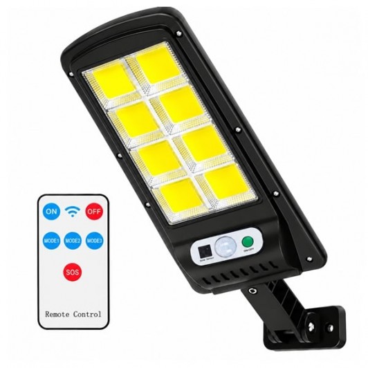 Lampă Solară Stradală LED DEPOX®, Senzor de Mișcare, Telecomandă, IP65, Iluminare Exterior