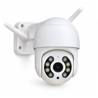 Cameră de supraveghere exterior si  2 lămpi solare LED cu senzori și telecomenzi DEPOX®, Wi-Fi, 360°, vedere nocturnă