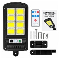 Cameră de supraveghere exterior si  2 lămpi solare LED cu senzori și telecomenzi DEPOX®, Wi-Fi, 360°, vedere nocturnă