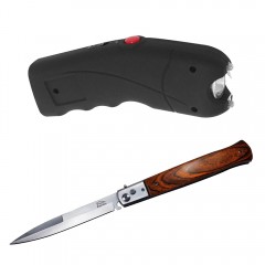 Pachet electrosoc TW 309, 2.5 mil V, 12 cm si briceag lama stilet, natur, 31 cm Pachet electrosoc TW 309, 2.5 mil V, 12 cm si briceag lama stilet, natur, 31 cm