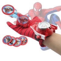 Set costum Spiderman M, 110-120 cm si doua manusi cu ventuze si discuri, rosu