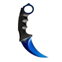 Set format din Karambit albastru, teaca din plastic si spray Nato paralizant 60 ml