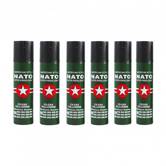 Set 6 sprayuri autoaparare NATO, propulsie jet, 60 ml
