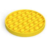 Jucarie antistres, Pop it, silicon, 13 cm, galben