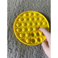 Jucarie antistres, Pop it, silicon, 13 cm, galben