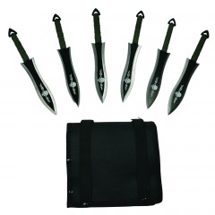 Set sase cutite de aruncat  , Army Fury, otel inoxidabil, 19 cm