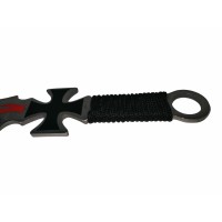 Set trei cutite de aruncat, Cross Fury, otel inoxidabil, 19 cm