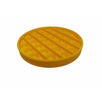 Jucarie antistres, Pop it, silicon, 13 cm, galben, bila marble inclusa