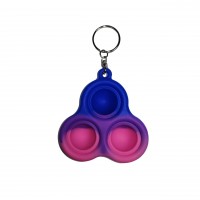 Jucarie antistres, Pop it, breloc, silicon, triunghi, 8 cm, multicolor