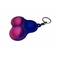 Jucarie antistres, Pop it, breloc, silicon, triunghi, 8 cm, multicolor