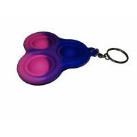 Jucarie antistres, Pop it, breloc, silicon, triunghi, 8 cm, multicolor