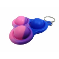 Jucarie antistres, Pop it, breloc, silicon, triunghi, 8 cm, multicolor
