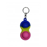 Set jucarii antistres, Pop it, breloc, silicon, 8 cm, tricolor
