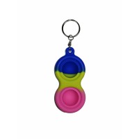 Set jucarii antistres, Pop it, breloc, silicon, 8 cm, tricolor