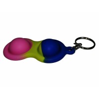 Set jucarii antistres, Pop it, breloc, silicon, 8 cm, tricolor