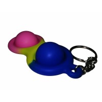 Set jucarii antistres, Pop it, breloc, silicon, 8 cm, tricolor