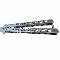 Briceag fluture, otel inoxidabil, Bullet Spots, 22 cm, argintiu