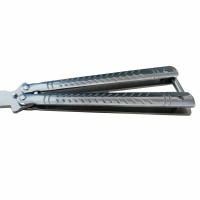 Briceag fluture de antrenament, otel inoxidabil, Bullet Blade, 22 cm, argintiu