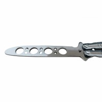 Briceag fluture de antrenament, otel inoxidabil, Bullet Blade, 22 cm, argintiu