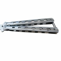 Briceag fluture de antrenament, otel inoxidabil, Basic Blade, 22 cm, argintiu