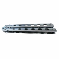 Briceag fluture de antrenament, otel inoxidabil, Basic Blade, 22 cm, argintiu