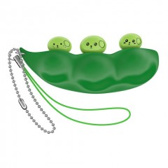 Jucarie antistres , pastaie de mazare, tip breloc, 6.5 cm, verde